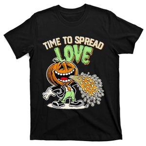 Time To Spread Love Pumpkin Vomiting Happy Halloween T-Shirt