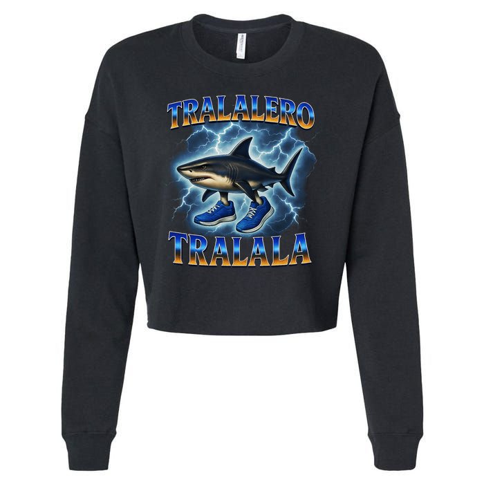 Tralalero Tralala Shark Music Meme Bootle Cropped Pullover Crew