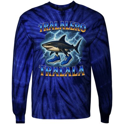 Tralalero Tralala Shark Music Meme Bootle Tie-Dye Long Sleeve Shirt