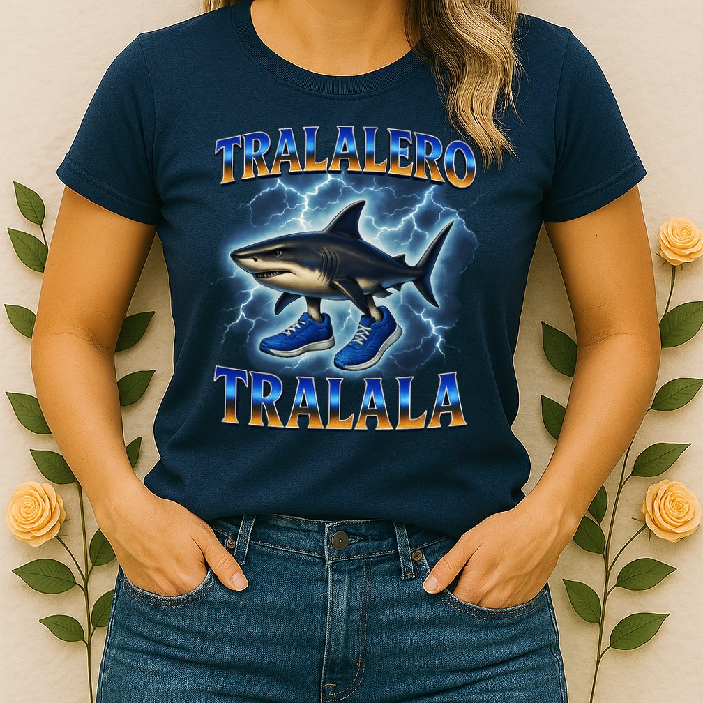Tralalero Tralala Shark Music Meme Bootle Womens T-Shirt