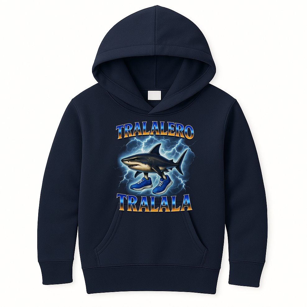 Tralalero Tralala Shark Music Meme Bootle Kids Hoodie