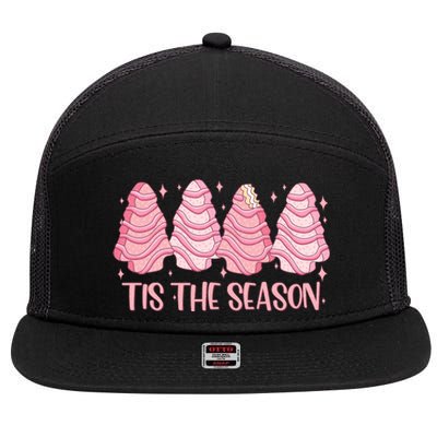 Tis The Season Christmas Cookie Holiday 7 Panel Mesh Trucker Snapback Hat