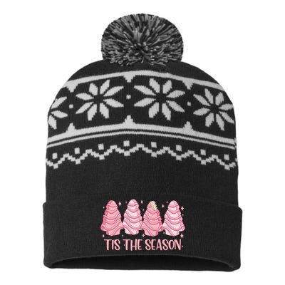 Tis The Season Christmas Cookie Holiday USA-Made Snowflake Beanie