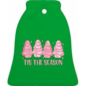 Tis The Season Christmas Cookie Holiday Ceramic Bell Ornament