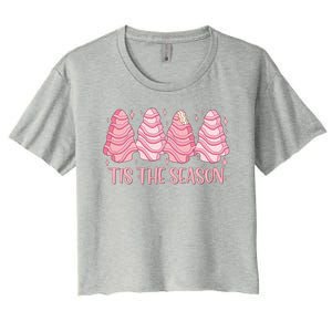 Tis The Season Christmas Cookie Holiday Women's Crop Top Tee