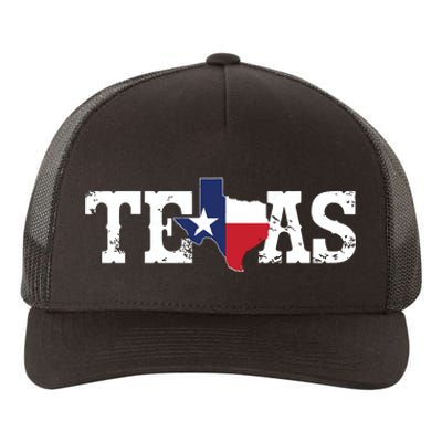 Texas Texas Shaped Flag Grunge Distressed Texas Yupoong Adult 5-Panel Trucker Hat