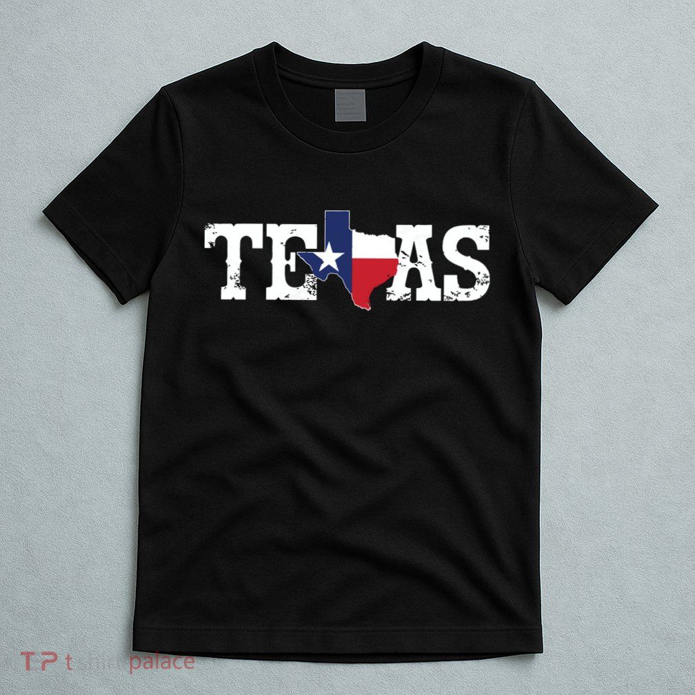 Texas Texas Shaped Flag Grunge Distressed Texas T-Shirt