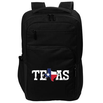 Texas Texas Shaped Flag Grunge Distressed Texas Impact Tech Backpack
