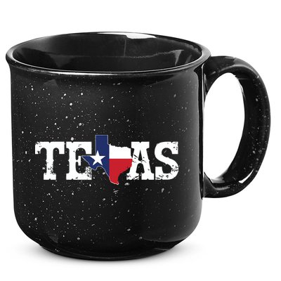 Texas Texas Shaped Flag Grunge Distressed Texas 15oz Campfire Ceramic Mug