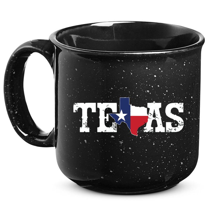 Texas Texas Shaped Flag Grunge Distressed Texas 15oz Campfire Ceramic Mug