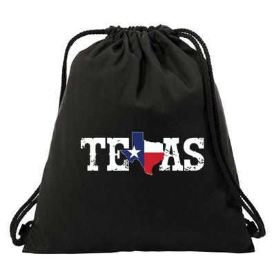 Texas Texas Shaped Flag Grunge Distressed Texas Drawstring Bag