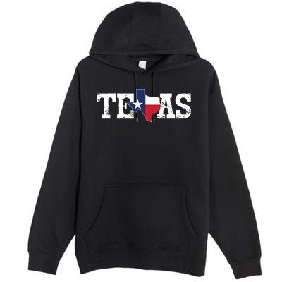 Texas Texas Shaped Flag Grunge Distressed Texas Premium Pullover Hoodie