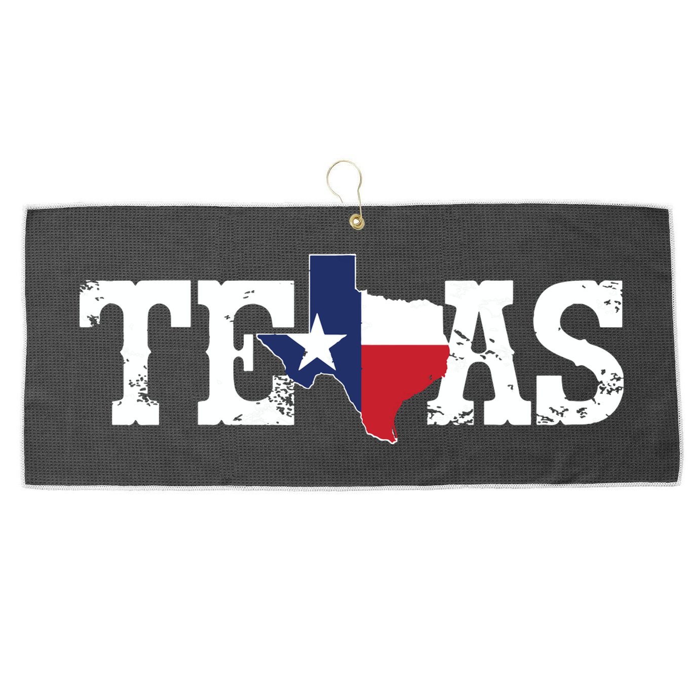 Texas Texas Shaped Flag Grunge Distressed Texas Large Microfiber Waffle Golf Towel