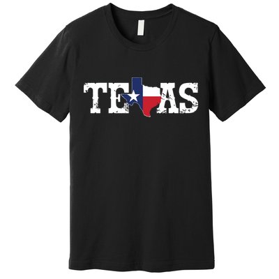 Texas Texas Shaped Flag Grunge Distressed Texas Premium T-Shirt