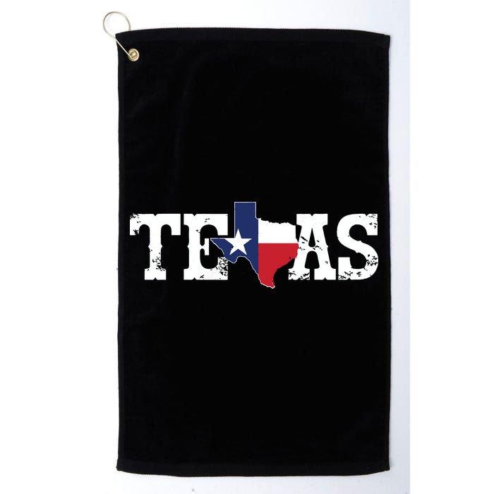 Texas Texas Shaped Flag Grunge Distressed Texas Golf Towel