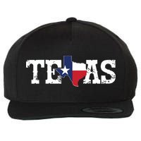 Texas Texas Shaped Flag Grunge Distressed Texas Wool Snapback Cap