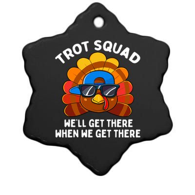 Turkey Trot Squad Funny Thanksgiving Running Costume Gift Ceramic Star Ornament