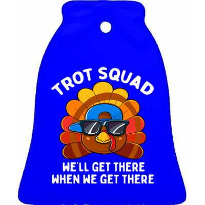 Turkey Trot Squad Funny Thanksgiving Running Costume Gift Ceramic Bell Ornament