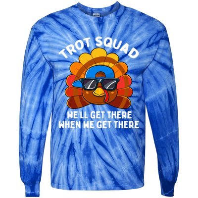 Turkey Trot Squad Funny Thanksgiving Running Costume Gift Tie-Dye Long Sleeve Shirt