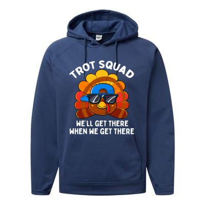 Turkey Trot Squad Funny Thanksgiving Running Costume Gift Performance Fleece Hoodie