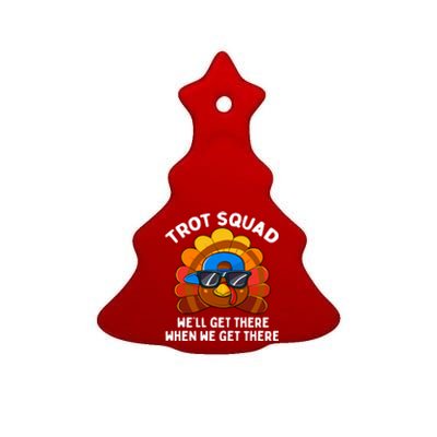 Turkey Trot Squad Funny Thanksgiving Running Costume Gift Ceramic Tree Ornament