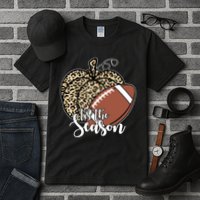 Tis The Season Leopard Pumpkin Football Fall Autumn Tall T-Shirt