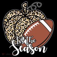 Tis The Season Leopard Pumpkin Football Fall Autumn Premium T-Shirt
