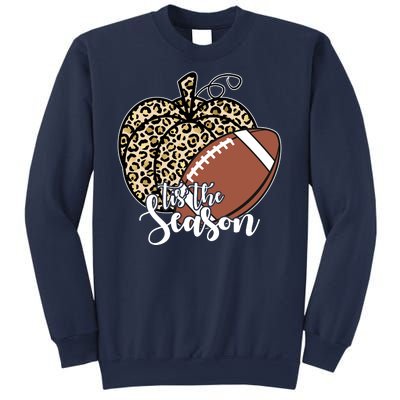 Tis The Season Leopard Pumpkin Football Fall Autumn Sweatshirt