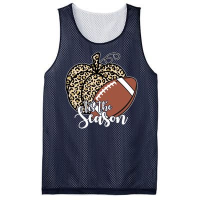 Tis The Season Leopard Pumpkin Football Fall Autumn Mesh Reversible Basketball Jersey Tank