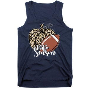 Tis The Season Leopard Pumpkin Football Fall Autumn Tank Top