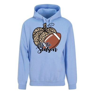 Tis The Season Leopard Pumpkin Football Fall Autumn Unisex Surf Hoodie