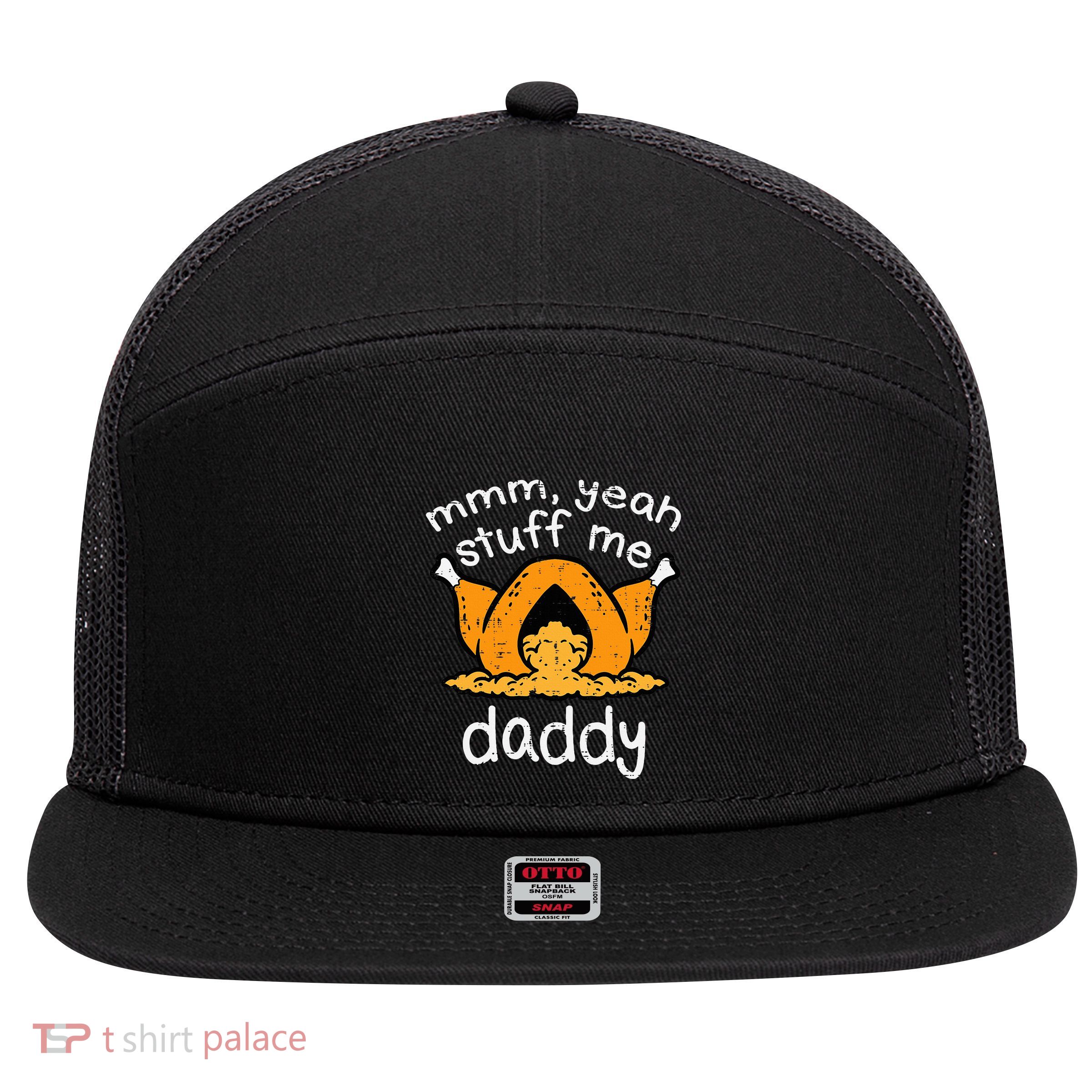 Thanksgiving Turkey Stuff Me Funny 7 Panel Mesh Trucker Snapback Hat