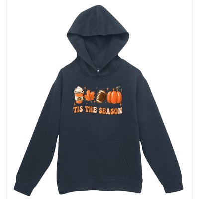 Tis The Season Pumpkin Leaf Latte Fall Thanksgiving Football Urban Pullover Hoodie