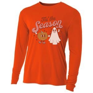 Tis' The Season Ghost Fall Pumpkin Season Autumn Halloween Gift Cooling Performance Long Sleeve Crew