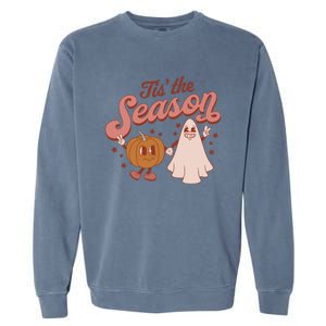 Tis' The Season Ghost Fall Pumpkin Season Autumn Halloween Gift Garment-Dyed Sweatshirt