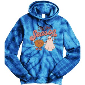 Tis' The Season Ghost Fall Pumpkin Season Autumn Halloween Gift Tie Dye Hoodie