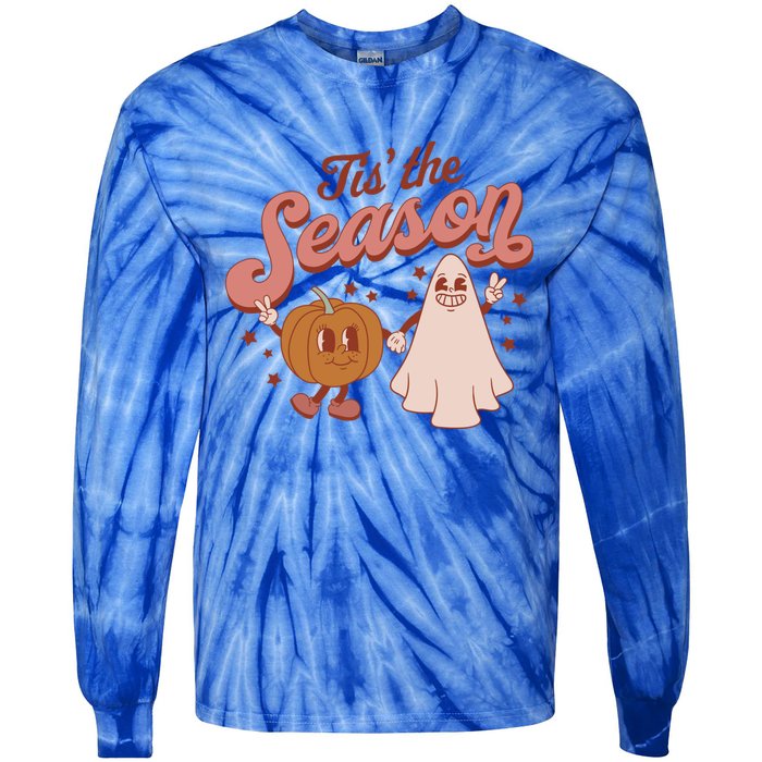 Tis' The Season Ghost Fall Pumpkin Season Autumn Halloween Gift Tie-Dye Long Sleeve Shirt