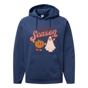 Tis' The Season Ghost Fall Pumpkin Season Autumn Halloween Gift Performance Fleece Hoodie