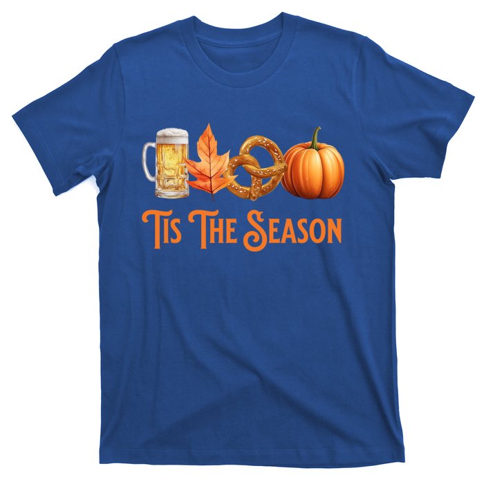 Tis The Season Pumpkin Beer Pretzel Fall Funny Oktoberfest Gift T-Shirt