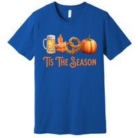 Tis The Season Pumpkin Beer Pretzel Fall Funny Oktoberfest Gift Premium T-Shirt