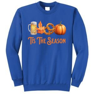 Tis The Season Pumpkin Beer Pretzel Fall Funny Oktoberfest Gift Tall Sweatshirt