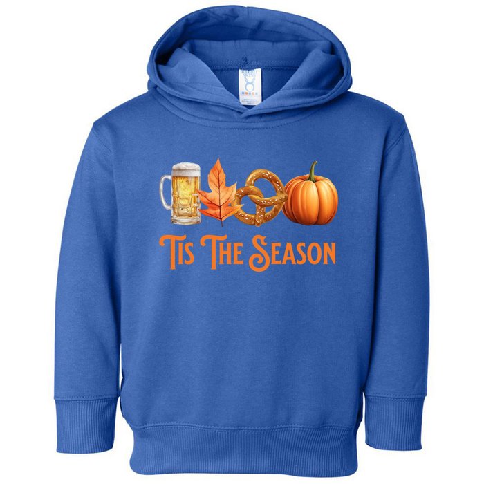 Tis The Season Pumpkin Beer Pretzel Fall Funny Oktoberfest Gift Toddler Hoodie