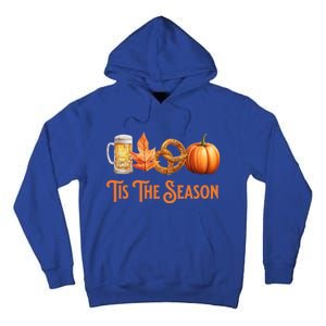 Tis The Season Pumpkin Beer Pretzel Fall Funny Oktoberfest Gift Tall Hoodie