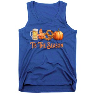 Tis The Season Pumpkin Beer Pretzel Fall Funny Oktoberfest Gift Tank Top