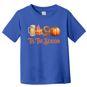 Tis The Season Pumpkin Beer Pretzel Fall Funny Oktoberfest Gift Toddler T-Shirt