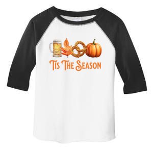 Tis The Season Pumpkin Beer Pretzel Fall Funny Oktoberfest Gift Toddler Fine Jersey T-Shirt