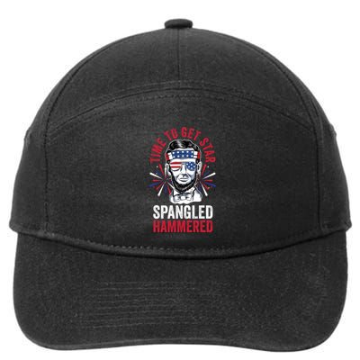 Time To Star Spangled Hammered Fireworks Director Lincoln Cool Gift 7-Panel Snapback Hat