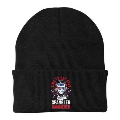 Time To Star Spangled Hammered Fireworks Director Lincoln Cool Gift Beanie