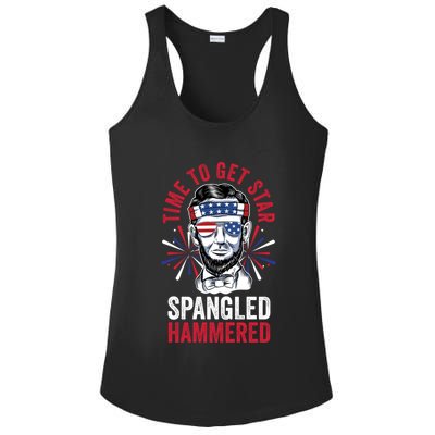 Time To Star Spangled Hammered Fireworks Director Lincoln Cool Gift Ladies PosiCharge Competitor Racerback Tank