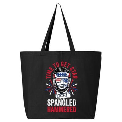 Time To Star Spangled Hammered Fireworks Director Lincoln Cool Gift 25L Jumbo Tote
